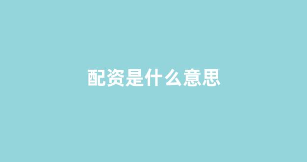 配资是什么意思